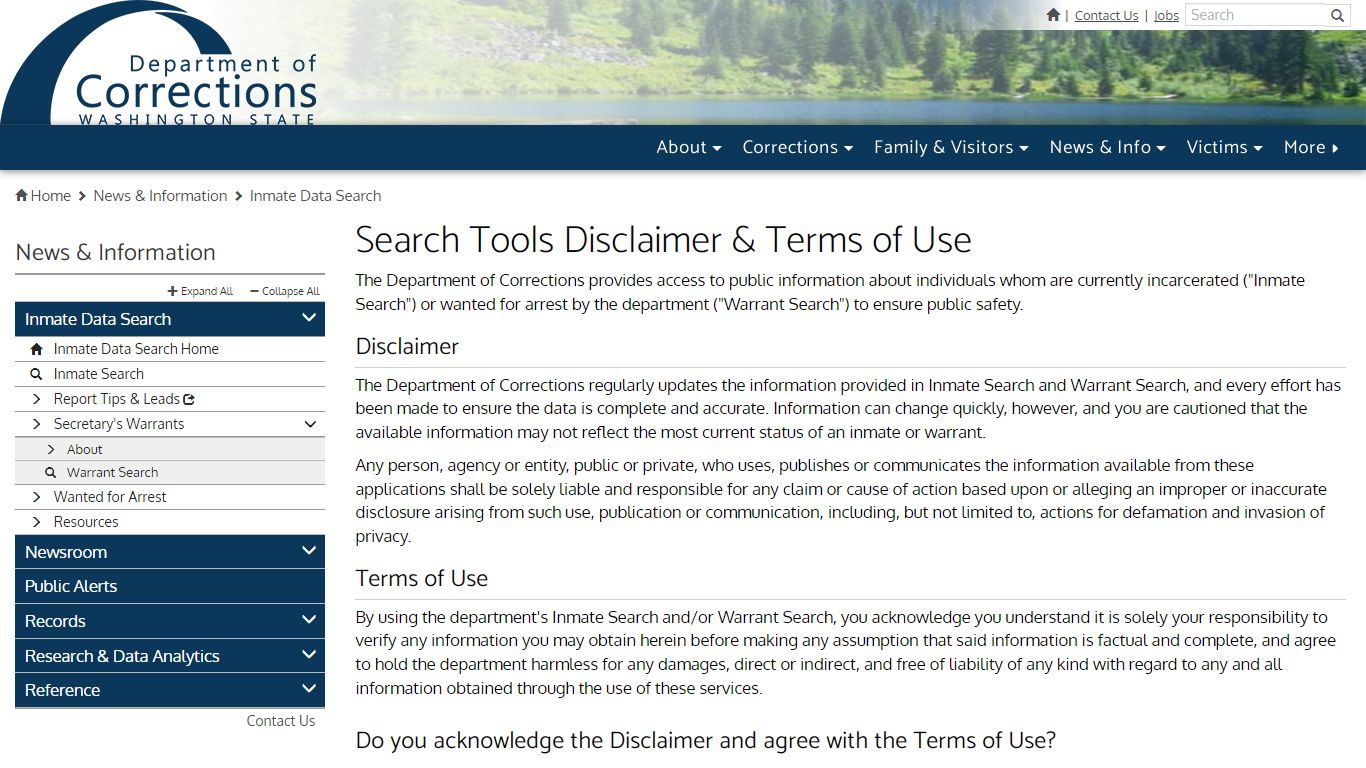 Search Tools Disclaimer & Terms of Use | Washington State ...